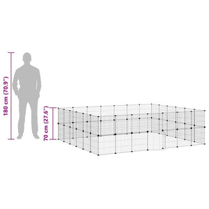 Gabbia per Animali 52 Pannelli con Porta Nero 35x35 cm Acciaio 3114047