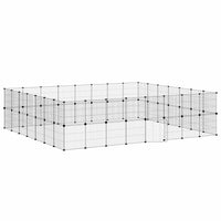 Gabbia per Animali 60 Pannelli con Porta Nera 35x35 cm Acciaio 3114048