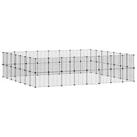 Gabbia per animali con 60 pannelli e porta 35 x 35 cm nera 02_0041595