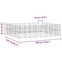 Gabbia per Animali 60 Pannelli con Porta Nera 35x35 cm Acciaio cod mxl 54359