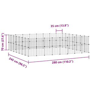 Gabbia per Animali 60 Pannelli con Porta Nera 35x35 cm Acciaio cod mxl 54359
