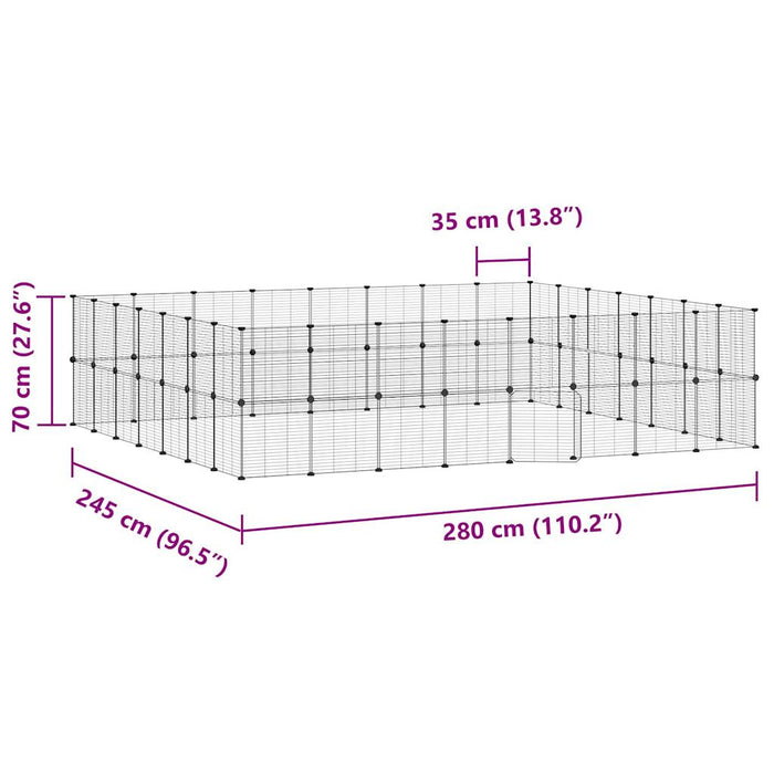 Gabbia per Animali 60 Pannelli con Porta Nera 35x35 cm Acciaio cod mxl 54359