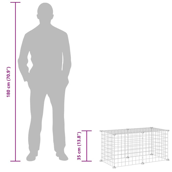Gabbia per Animali Domestici 8 Pannelli Nero 35x35 cm Acciaio 3114049