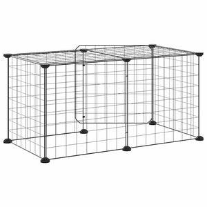 Gabbia per Animali 8 Pannelli con Porta Nero 35x35 cm Acciaio 3114050