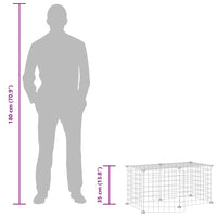 Gabbia per Animali 8 Pannelli con Porta Nero 35x35 cm Acciaio 3114050