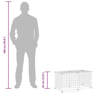 Gabbia per Animali 8 Pannelli con Porta Nero 35x35 cm Acciaio 3114050