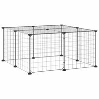 Gabbia per Animali 12 Pannelli con Porta Nero 35x35 cm Acciaio 3114051