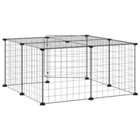 Gabbia per Animali 12 Pannelli con Porta Nero 35x35 cm Acciaio 3114051