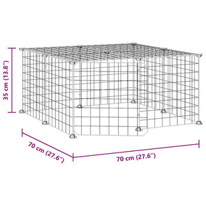 Gabbia per Animali 12 Pannelli con Porta Nero 35x35 cm Acciaio 3114051