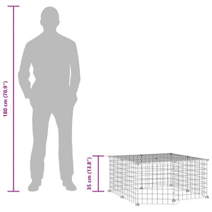 Gabbia per Animali 12 Pannelli con Porta Nero 35x35 cm Acciaio 3114051