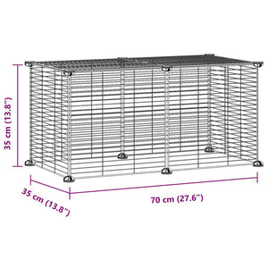 Gabbia per animali con 8 pannelli 35 x 35 cm acciaio nero 02_0041598