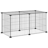 Gabbia per Animali Domestici 8 Pannelli Nero 35x35 cm Acciaio 3114052