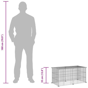 Gabbia per Animali Domestici 8 Pannelli Nero 35x35 cm Acciaio 3114052