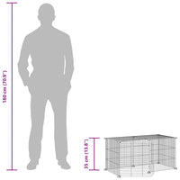Gabbia per Animali 8 Pannelli con Porta Nero 35x35 cm Acciaio 3114053