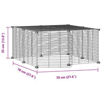 Gabbia per animali con 12 pannelli e porta 35 x 35 cm nera 02_0041563