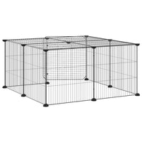 Gabbia per Animali 12 Pannelli con Porta Nero 35x35 cm Acciaio 3114054