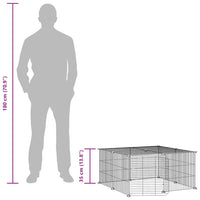 Gabbia per Animali 12 Pannelli con Porta Nero 35x35 cm Acciaio 3114054