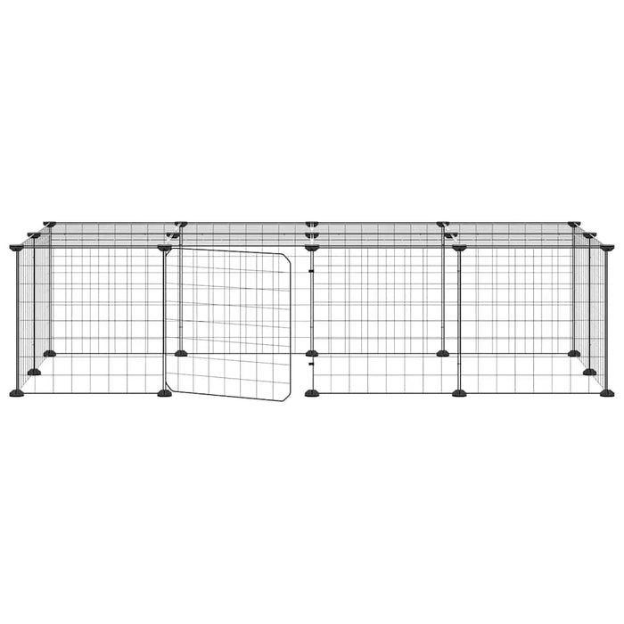 Gabbia per Animali 20 Pannelli con Porta Nera 35x35 cm Acciaio 3114055