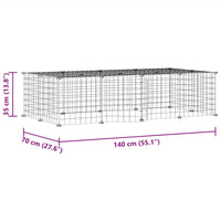 Gabbia per Animali 20 Pannelli con Porta Nera 35x35 cm Acciaio 3114055