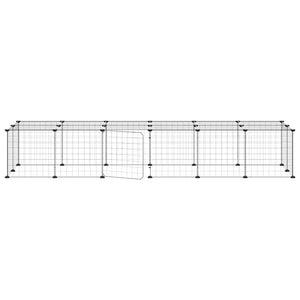 Gabbia per Animali 28 Pannelli con Porta Nero 35x35 cm Acciaio 3114056