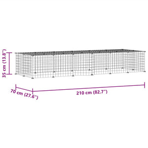 Gabbia per Animali 28 Pannelli con Porta Nero 35x35 cm Acciaio 3114056