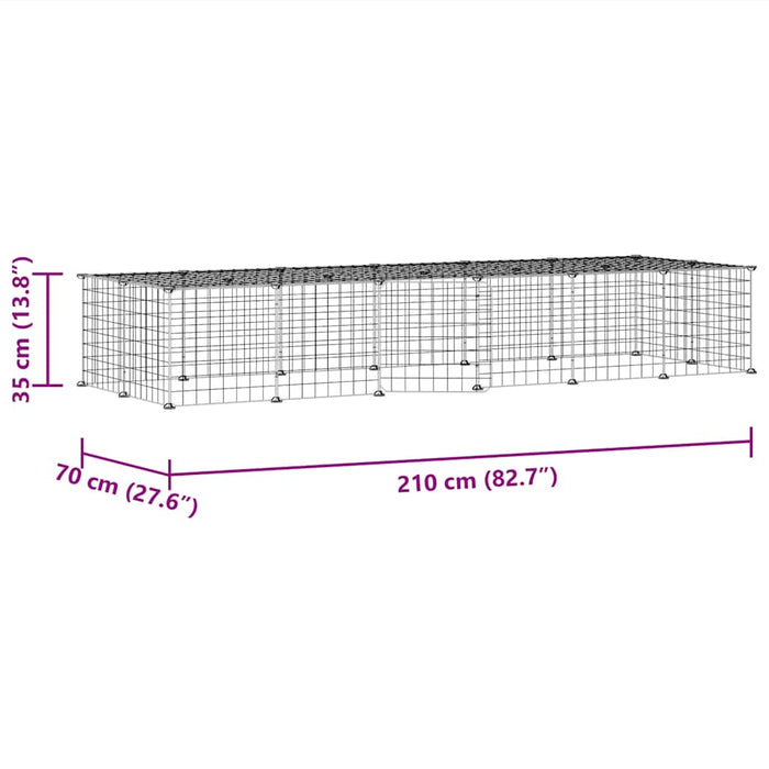 Gabbia per Animali 28 Pannelli con Porta Nero 35x35 cm Acciaio 3114056