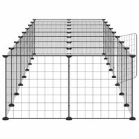 Gabbia per Animali 36 Pannelli con Porta Nera 35x35 cm Acciaio 3114057
