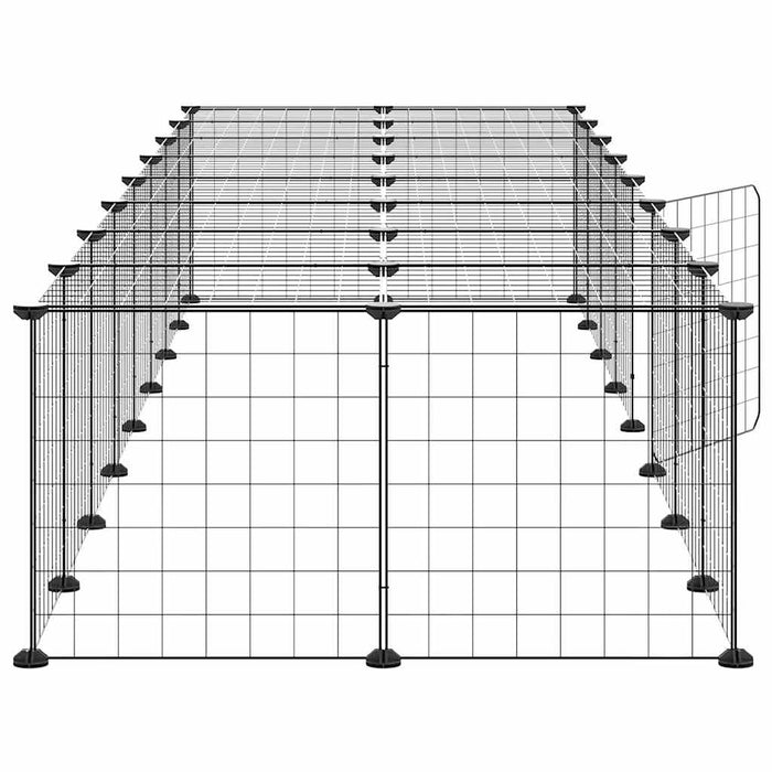 Gabbia per Animali 36 Pannelli con Porta Nera 35x35 cm Acciaio 3114057