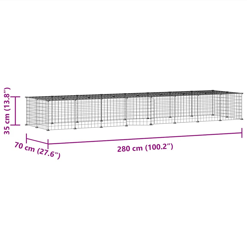 Gabbia per Animali 36 Pannelli con Porta Nera 35x35 cm Acciaio 3114057