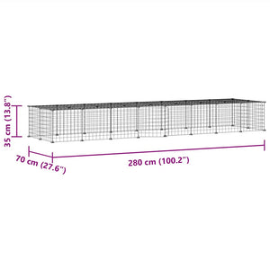 Gabbia per Animali 36 Pannelli con Porta Nera 35x35 cm Acciaio 3114057