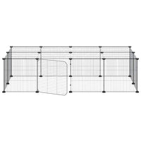 Gabbia per Animali 20 Pannelli con Porta Nera 35x35 cm Acciaio 3114058