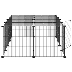 Gabbia per Animali 20 Pannelli con Porta Nera 35x35 cm Acciaio 3114058