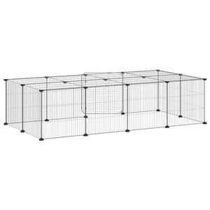 Gabbia per Animali 20 Pannelli con Porta Nera 35x35 cm Acciaio 3114058