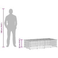 Gabbia per Animali 20 Pannelli con Porta Nera 35x35 cm Acciaio 3114058