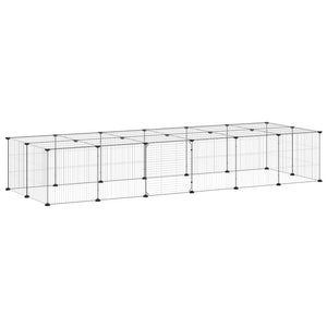 Gabbia per Animali 28 Pannelli con Porta Nero 35x35 cm Acciaio 3114059