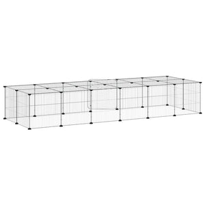 Gabbia per Animali 28 Pannelli con Porta Nero 35x35 cm Acciaio 3114059