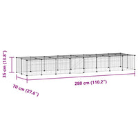 Gabbia per animali con 36 pannelli e porta 35 x 35 cm nera 02_0041581