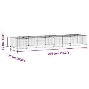 Gabbia per animali con 36 pannelli e porta 35 x 35 cm nera 02_0041581