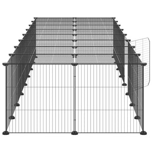 Gabbia per Animali 36 Pannelli con Porta Nera 35x35 cm Acciaio 3114060