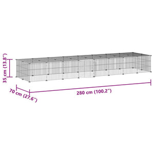 Gabbia per Animali 36 Pannelli con Porta Nera 35x35 cm Acciaio 3114060