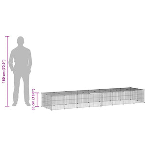 Gabbia per Animali 36 Pannelli con Porta Nera 35x35 cm Acciaio 3114060
