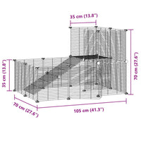 Gabbia per Animali 20 Pannelli con Porta Nera 35x35 cm Acciaio cod mxl 53854