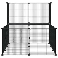 Gabbia per Animali 20 Pannelli con Porta Nera 35x35 cm Acciaio 3114061