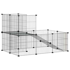 Gabbia per Animali 20 Pannelli con Porta Nera 35x35 cm Acciaio 3114061