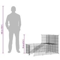 Gabbia per Animali 20 Pannelli con Porta Nera 35x35 cm Acciaio 3114061