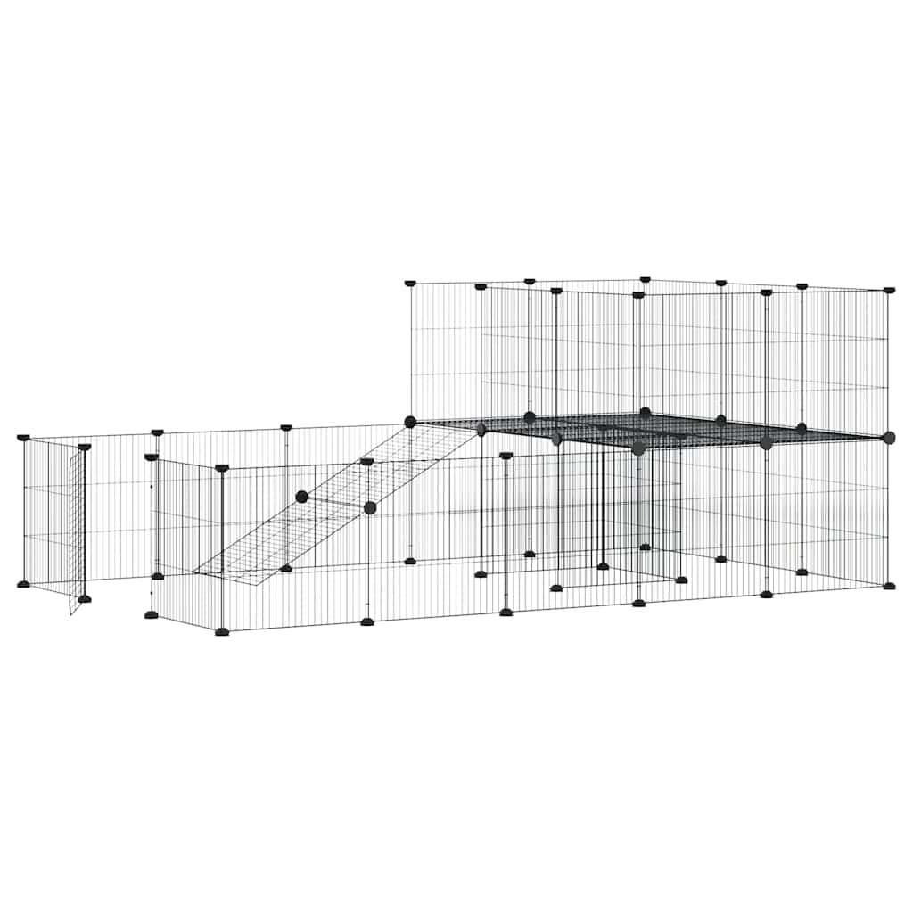 Gabbia per Animali 36 Pannelli con Porta Nera 35x35 cm Acciaio 3114062