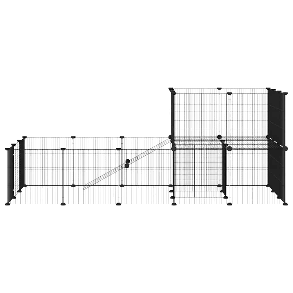 Gabbia per Animali 36 Pannelli con Porta Nera 35x35 cm Acciaio 3114062