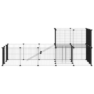 Gabbia per Animali 36 Pannelli con Porta Nera 35x35 cm Acciaio 3114062