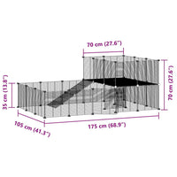 Gabbia per Animali 36 Pannelli con Porta Nera 35x35 cm Acciaio cod mxl 54360
