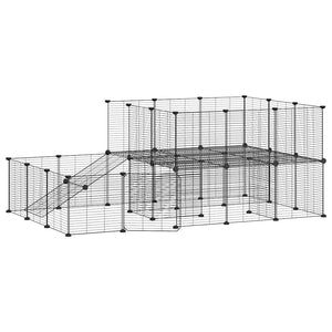 Gabbia per animali con 44 pannelli e porta 35 x 35 cm nera 02_0041587